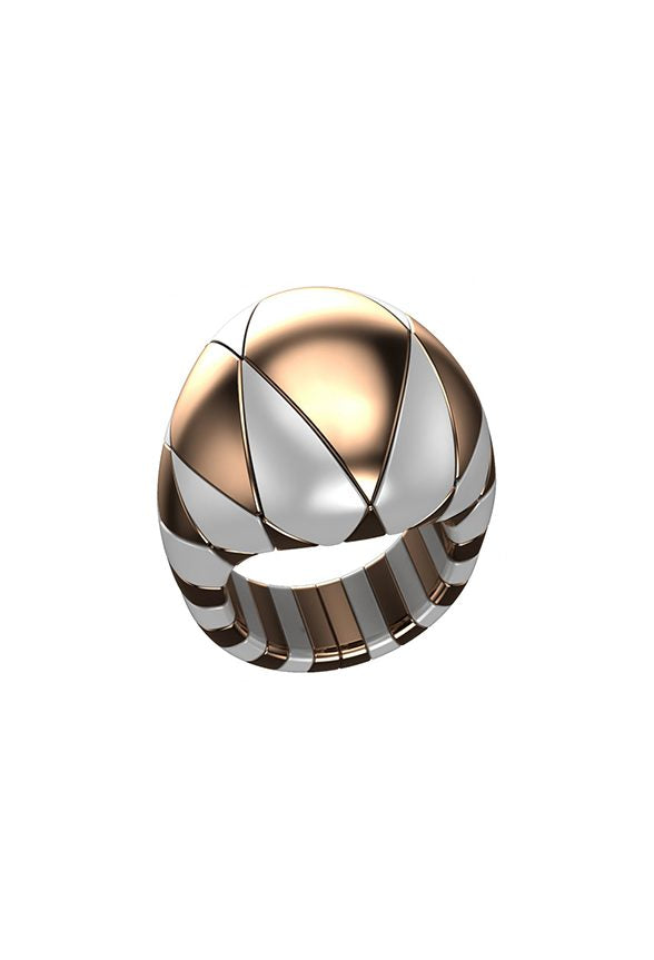 AURA anello bombato bianco