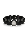 DAMA bracciale medio nera satinata diam bianchi