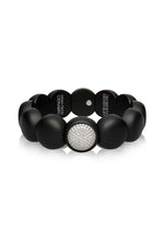 DAMA bracciale medio nera satinata diam bianchi